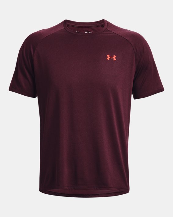Men's UA Tech™ 2.0 Textured Short Sleeve T-Shirt, Maroon, pdpMainDesktop image number 5